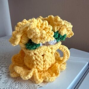 Yellow Crochet Mug Cozy